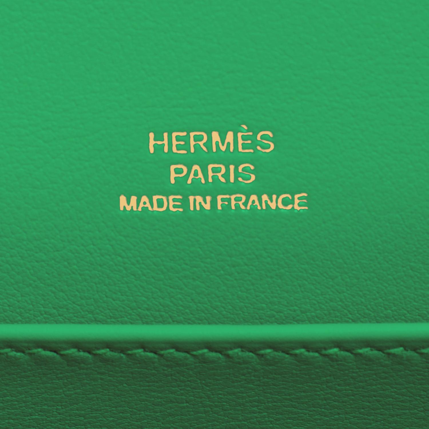 Women's or Men's Hermes Kelly Pochette Bambou Gold Hardware Clutch Cut Bag Y Stamp, 2020