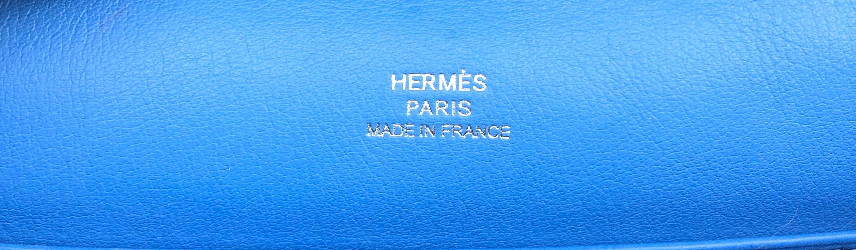 Hermes Kelly Pochette Blue Paradise Palladium Hardware 1