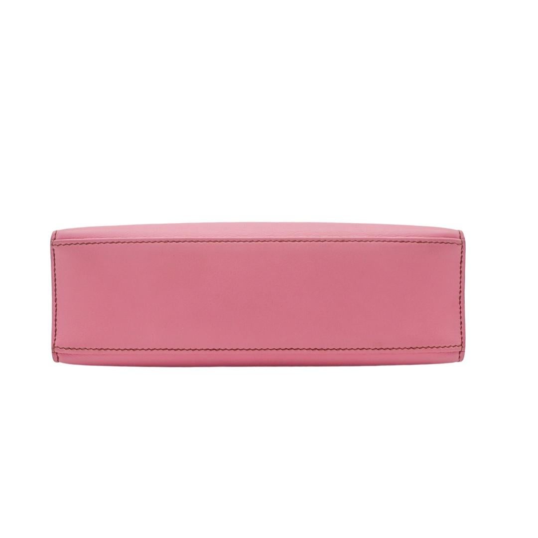 Hermès Kelly Pochette Bubblegum Swift Leather Palladium Hardware In New Condition For Sale In Santa Rosa Beach, FL