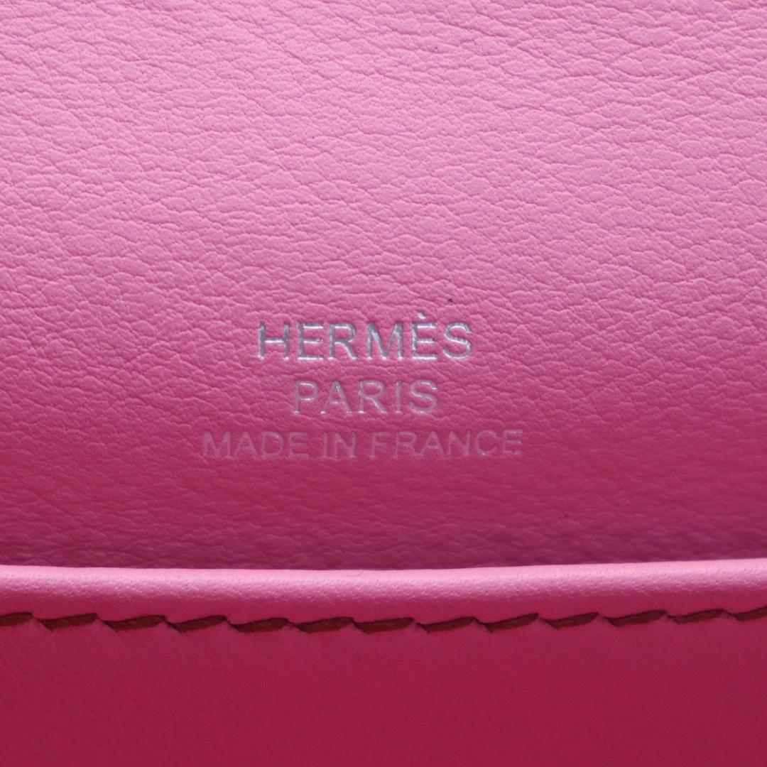Hermès Kelly Pochette Bubblegum Swift Leather Palladium Hardware For Sale 1