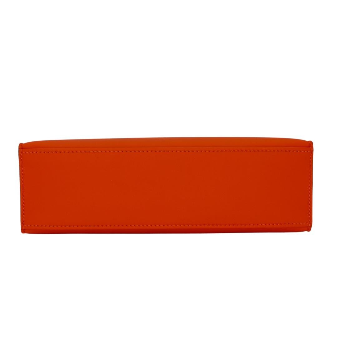 Hermès Kelly Pochette HSS Orange/Gris Perle Swift Leather Palladium Hardware In New Condition For Sale In Santa Rosa Beach, FL