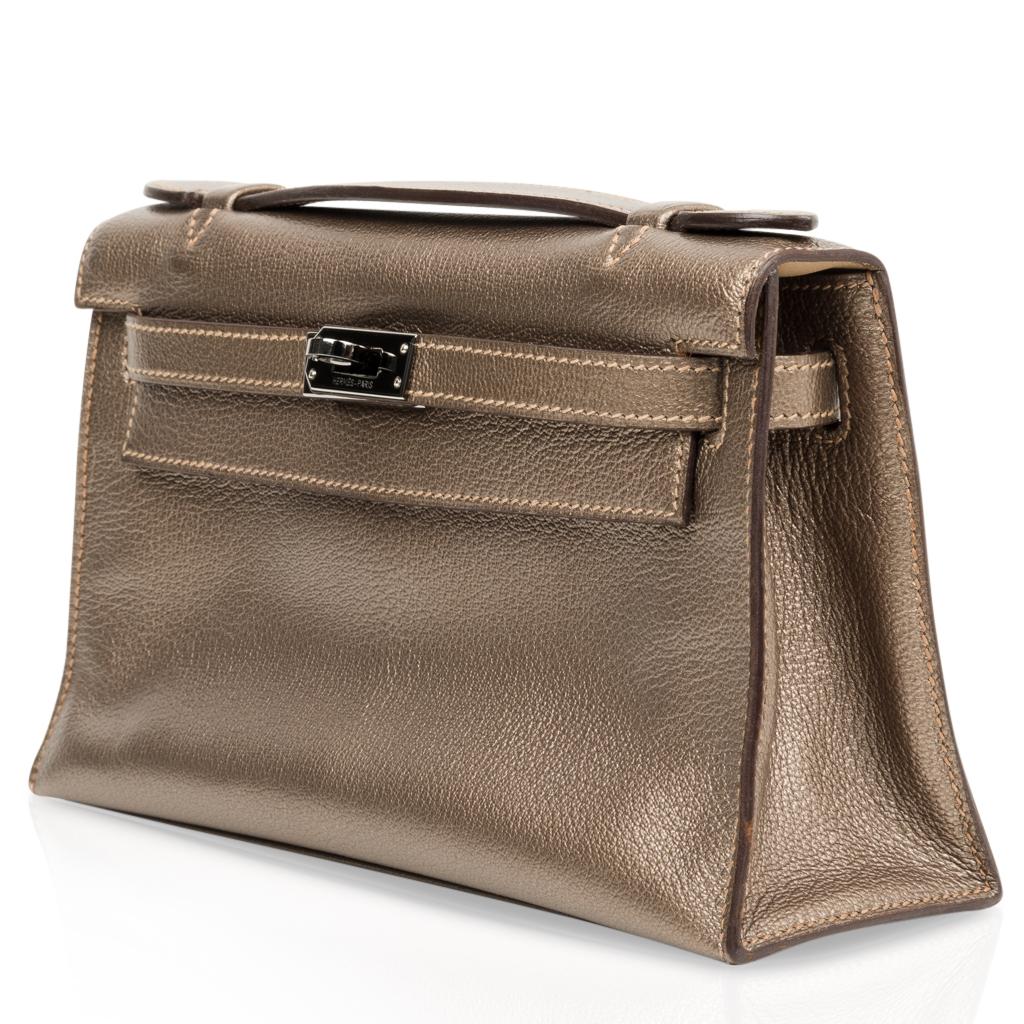 bronze metallic clutch bag