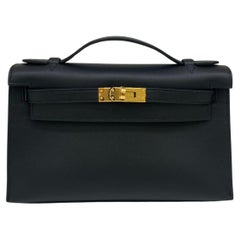 Hermes Kelly Pochette Noir GHW