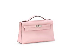Hermès Kelly Pochette Rose Sakura Swift Palladium Hardware