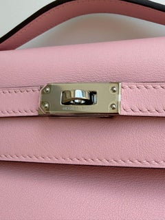 Hermès Kelly Pochette Rose Sakura Swift Palladium Hardware