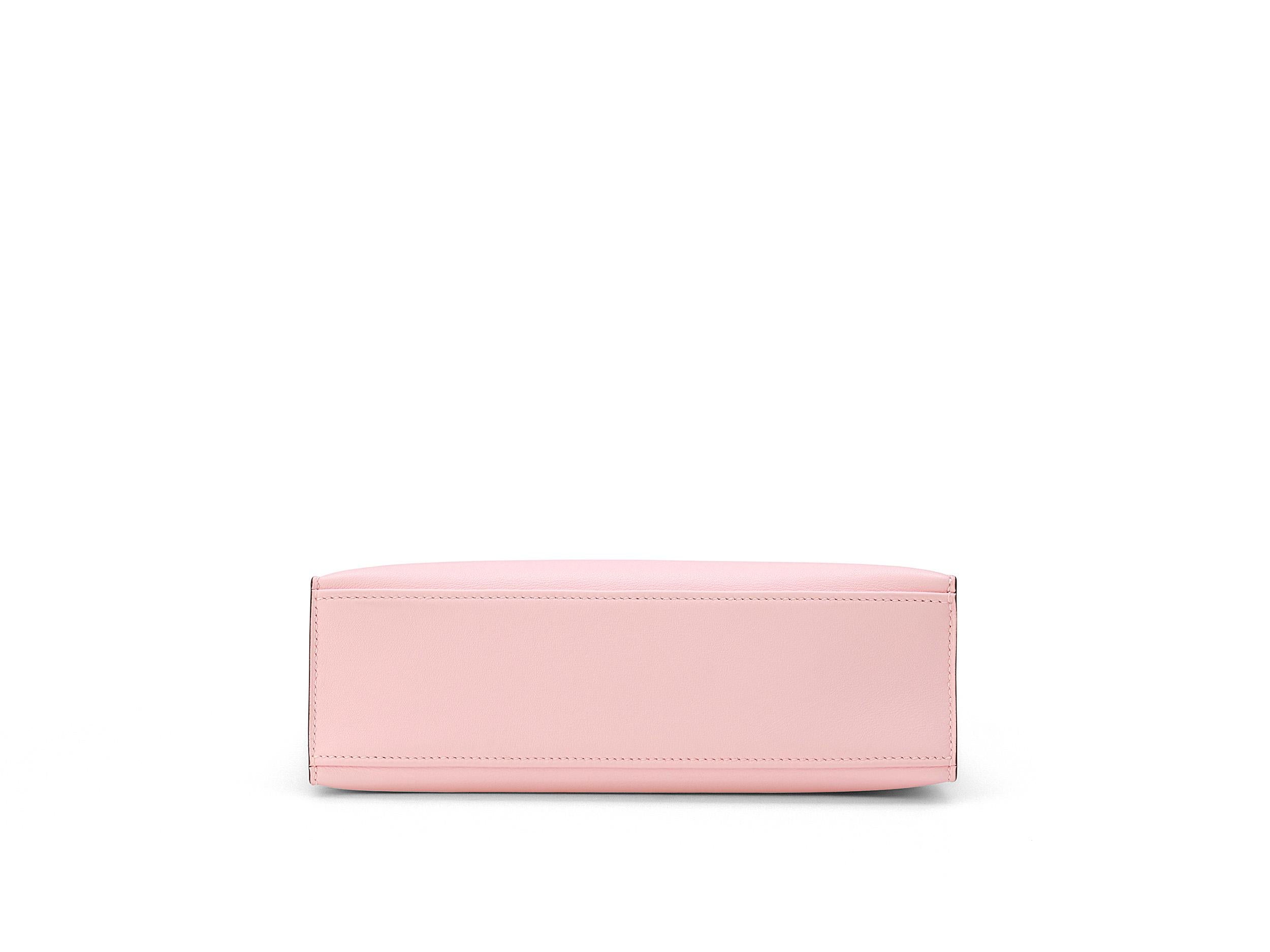 Hermès Kelly Pochette Rose Sakura Swift Hardware Palladium in vendita 3