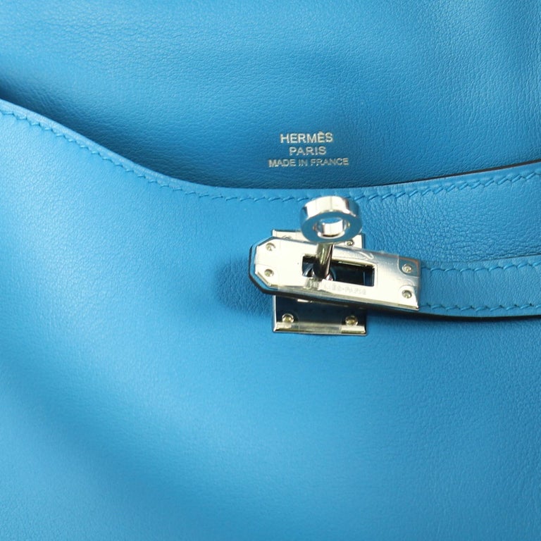 Hermès Kelly Pochette Swift Bleu Jean