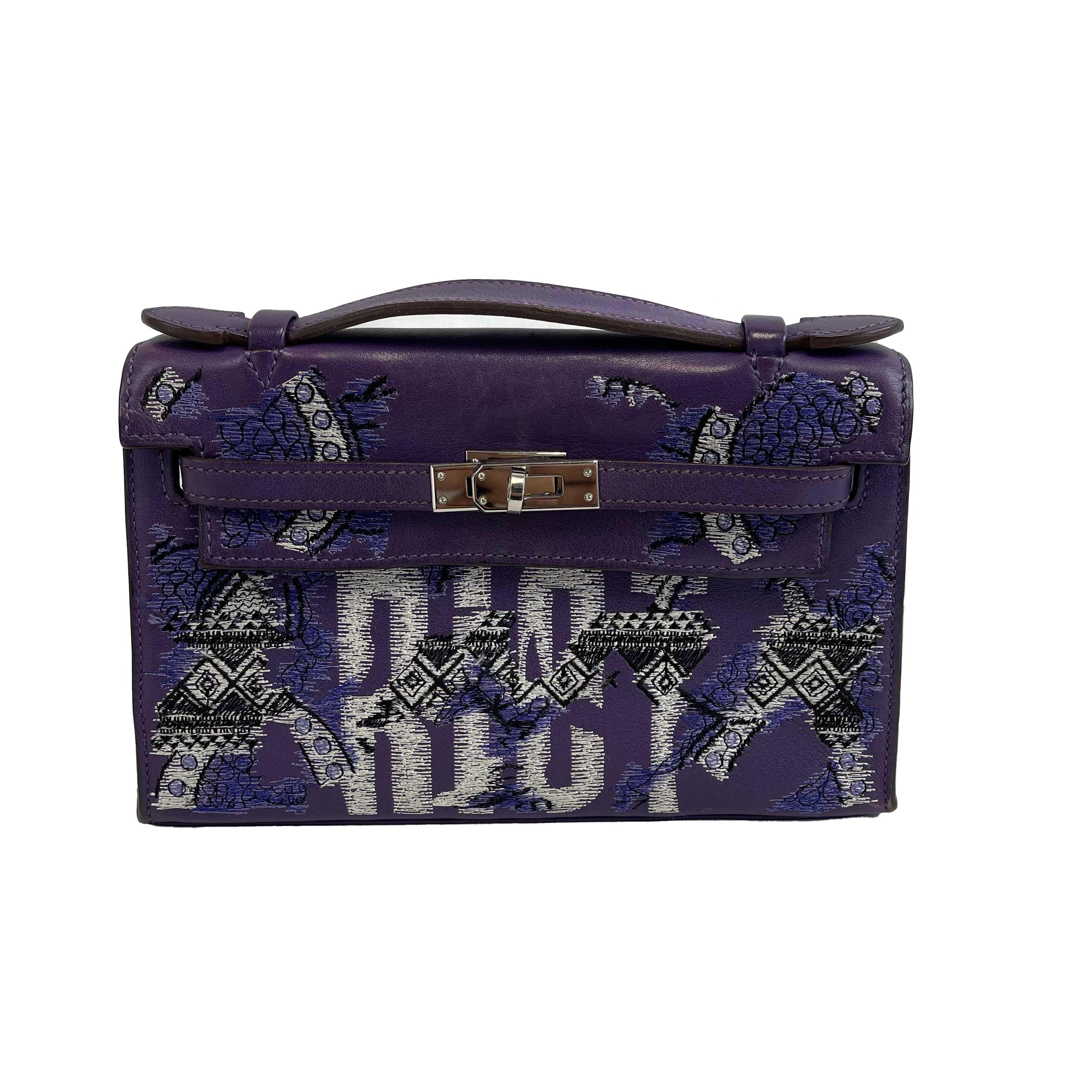 Hermes - Kelly Pochette - Ultraviolet Riot Top Handle - Kitenge Customized 9