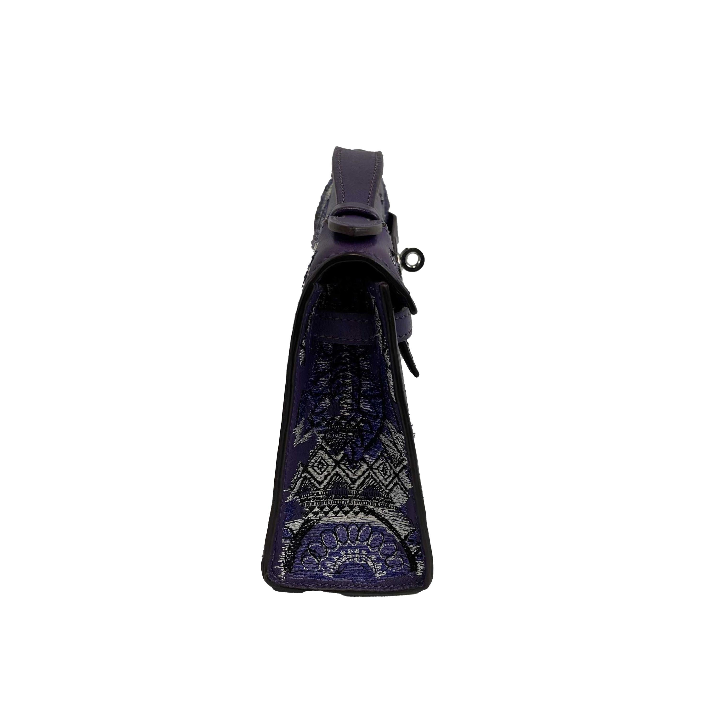 Hermes - Kelly Pochette - Ultraviolet Riot Top Handle - Kitenge Customized 11