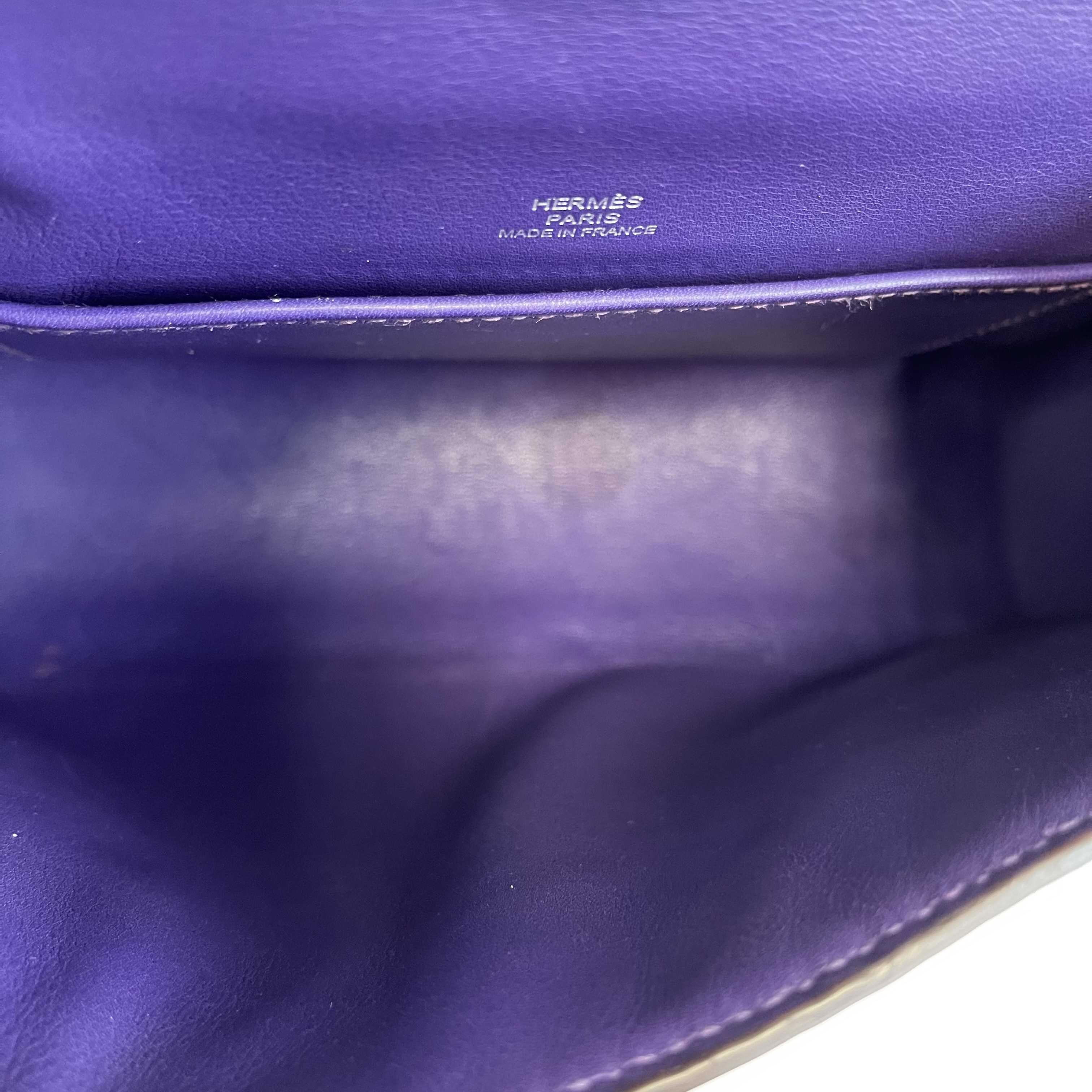 Hermes - Kelly Pochette - Ultraviolet Riot Top Handle - Kitenge Customized In Good Condition In Sanford, FL