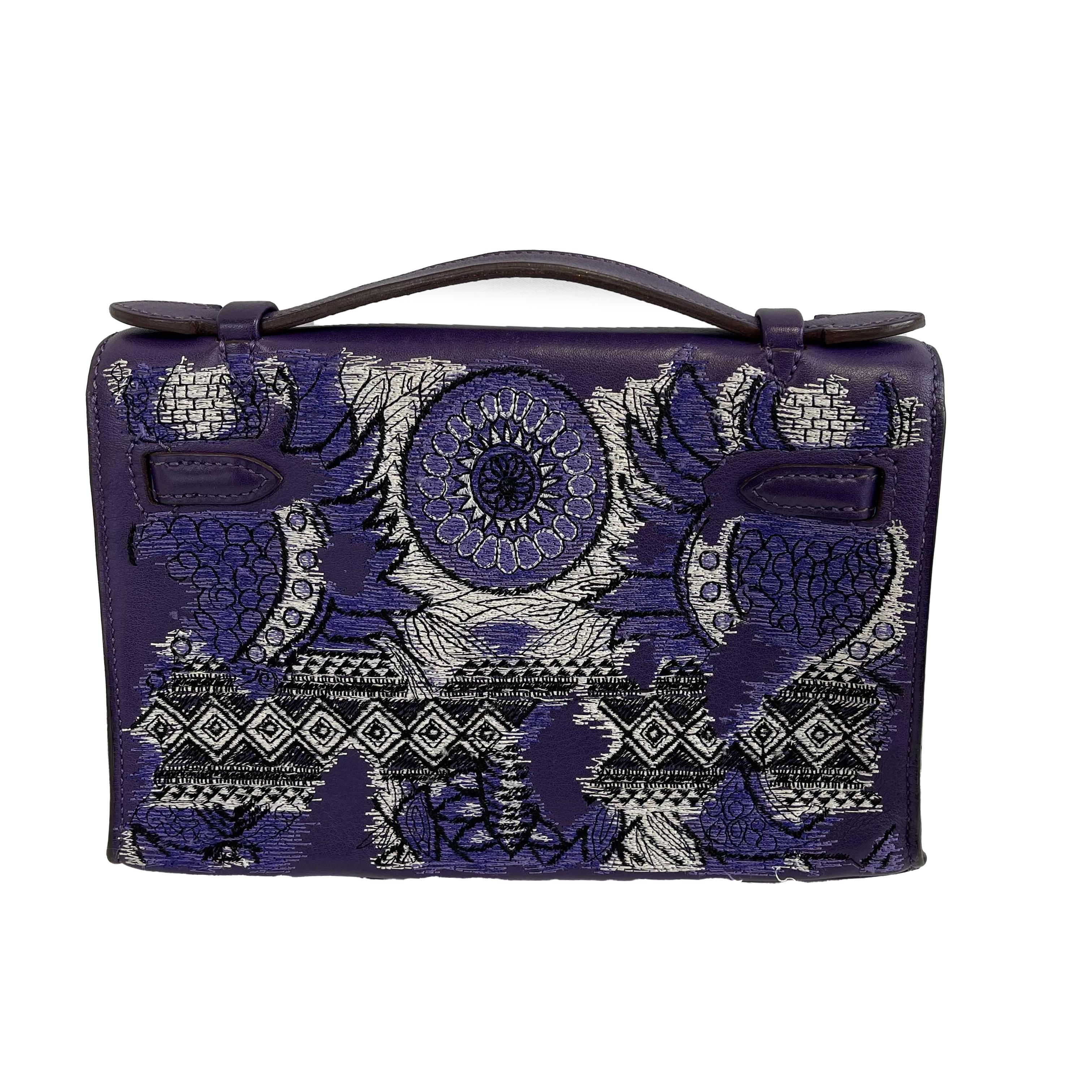 Hermes - Kelly Pochette - Ultraviolet Riot Top Handle - Kitenge Customized 2