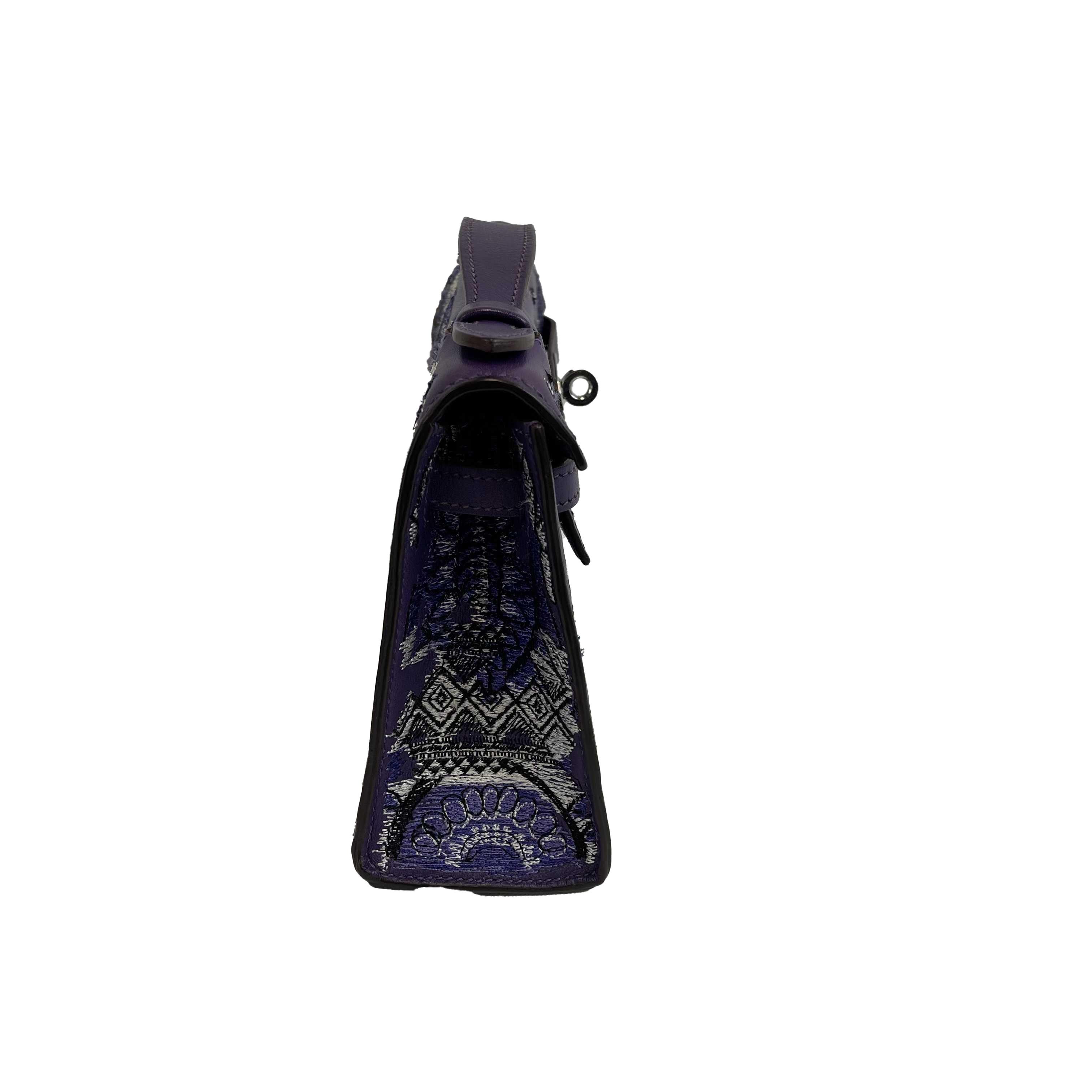 Hermes - Kelly Pochette - Ultraviolet Riot Top Handle - Kitenge Customized 3
