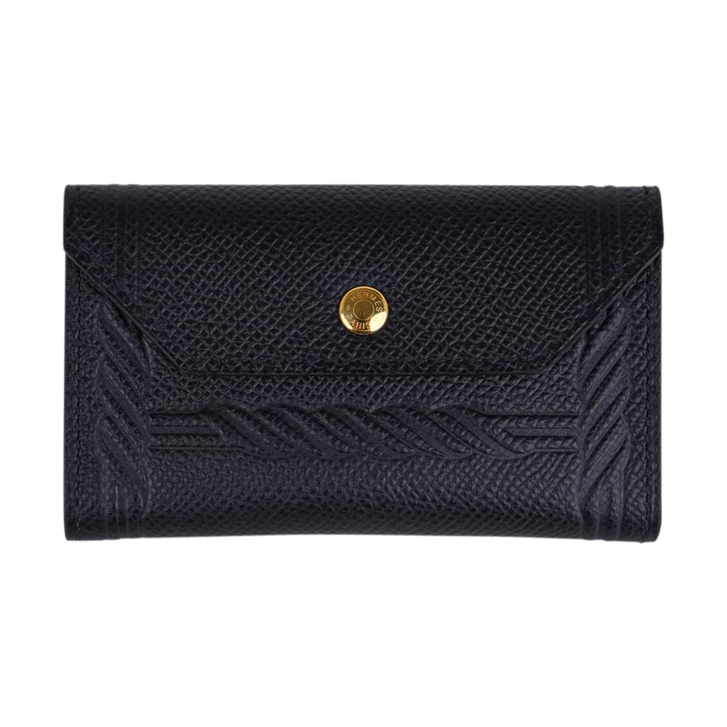 Women's Hermes Kelly Pocket 18 Quadrige Belt Black Epsom Gold Hardware