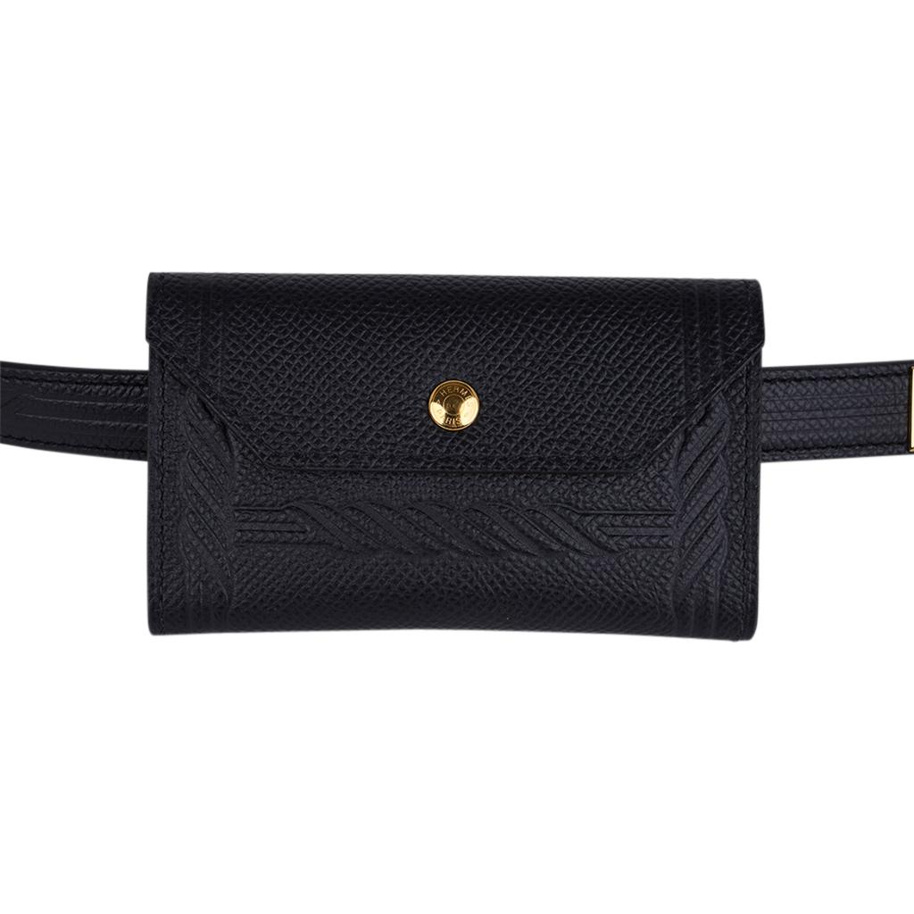 Hermes Kelly Pocket 18 Quadrige Belt Black Epsom Gold Hardware 3