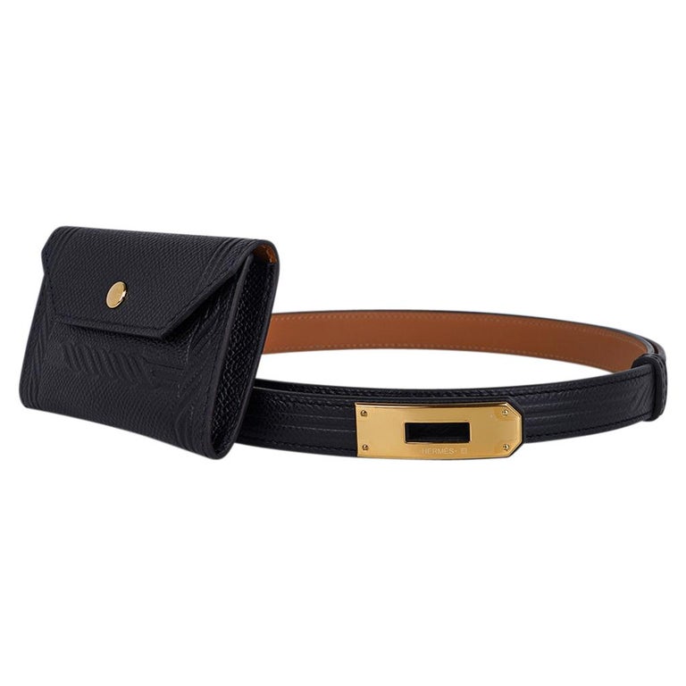 Hermes Kelly Tasche 18 Quadrige Gürtel schwarz Epsom Gold Hardware im  Angebot bei 1stDibs
