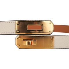 Hermes Kelly Pocket Adjustable Craie Belt Gold Hardware Epsom Leather