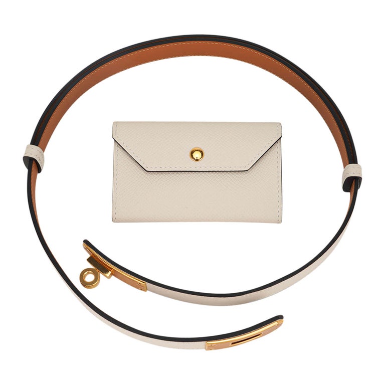 Hermes Kelly Pocket Belt Adjustable Black Epsom Leather Gold