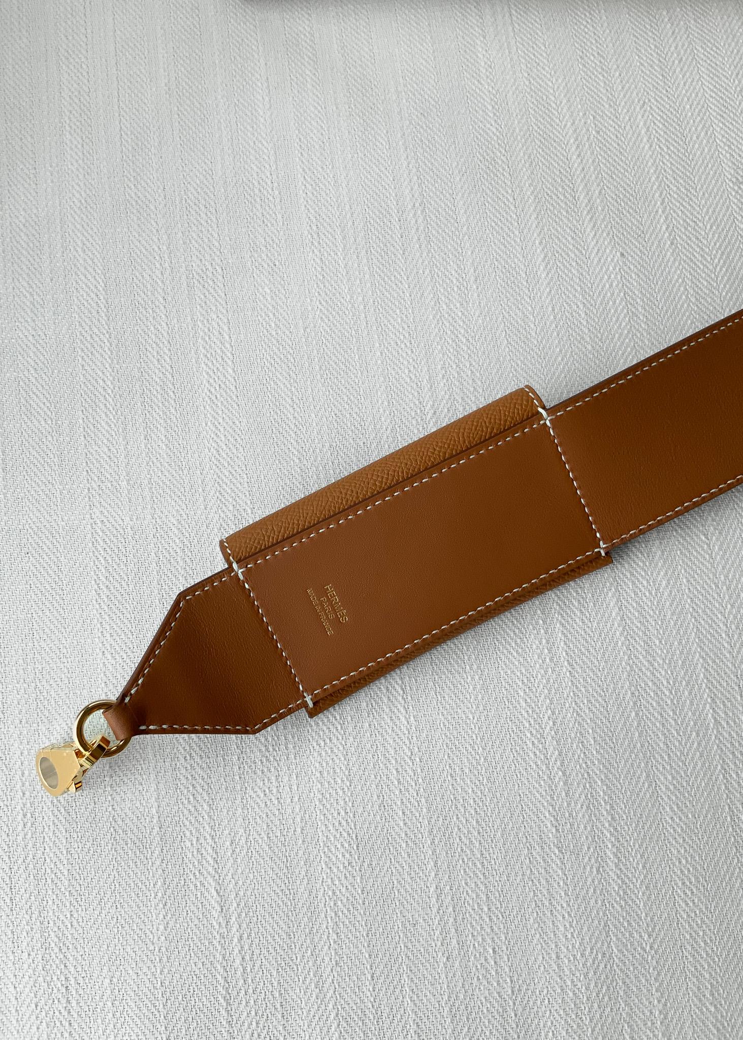 Hermès Kelly Pocket Bag Strap 50 mm, Gold With Gold Hardware, B Stamp 2023 7