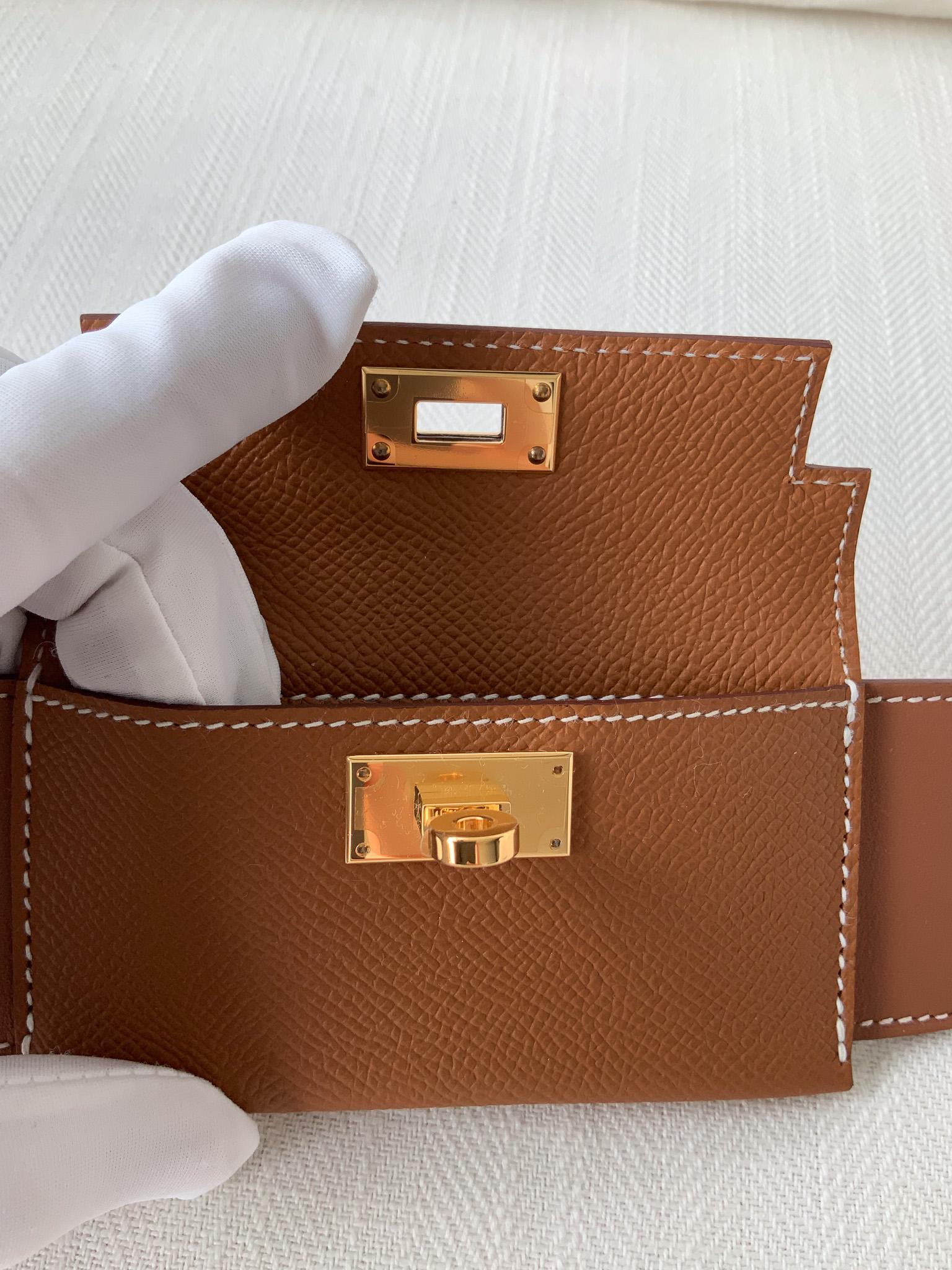 Hermès Kelly Pocket Bag Strap 50 mm, Gold With Gold Hardware, B Stamp 2023 2