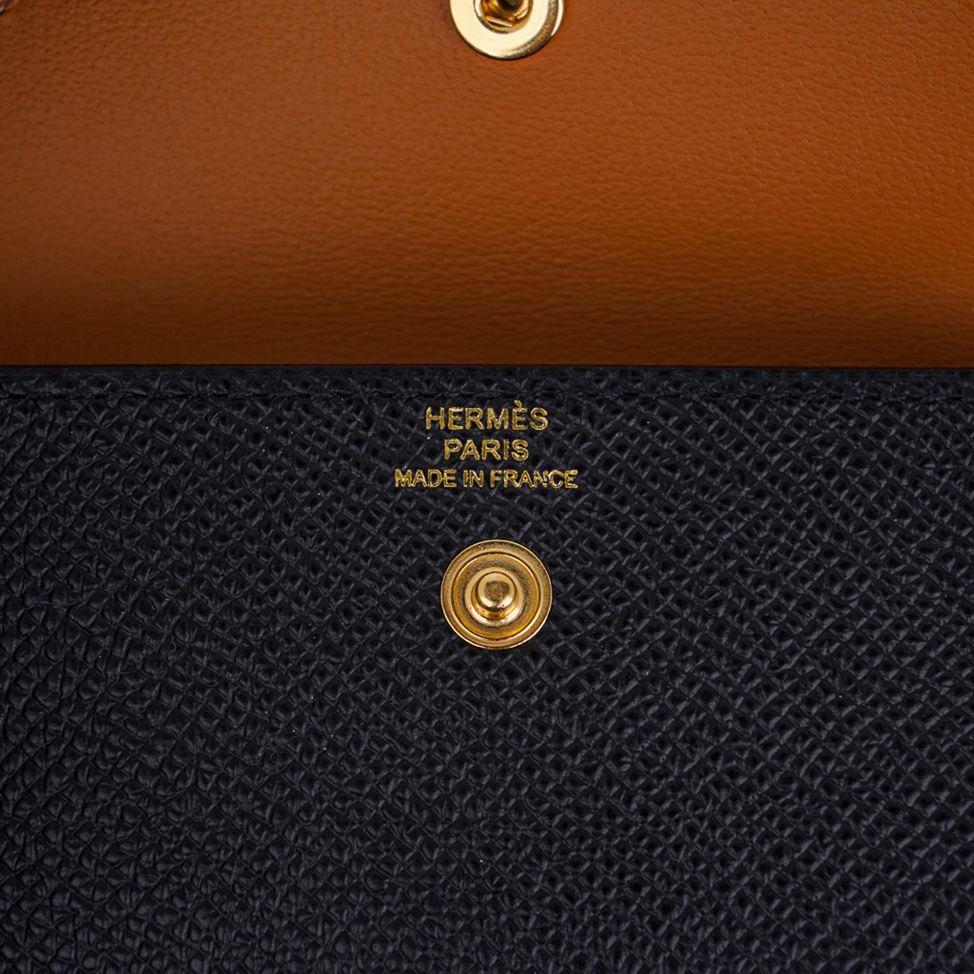 Hermes Kelly Pocket Belt Adjustable Black Epsom Leather Gold Hardware 3