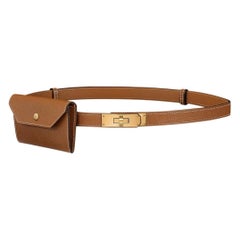 Hermes Kelly Pocket Belt Adjustable Gold Epsom Leather Gold Hardware