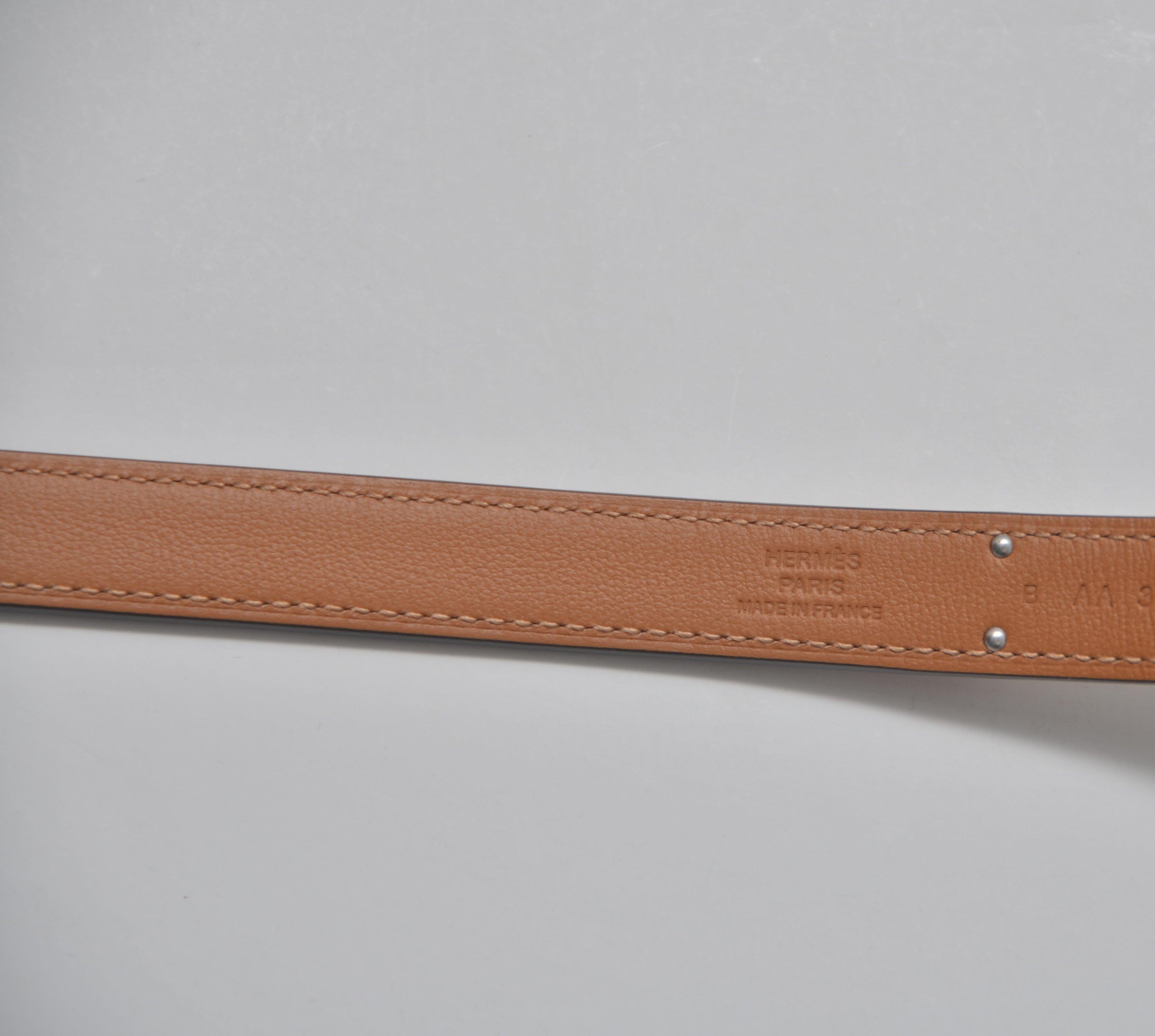 Hermes Kelly Pocket Belt Adjustable  Palladium  Hardware Epsom Leather  NEW For Sale 1
