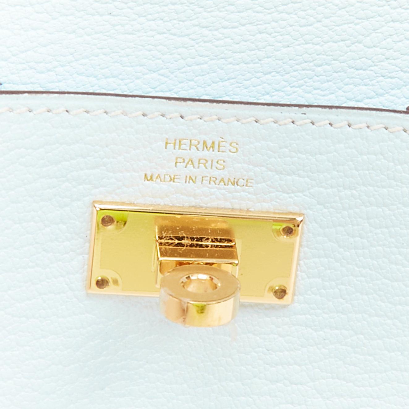 HERMES Kelly Pocket Compact Chevre Mysore Bleu Brume wallet 2