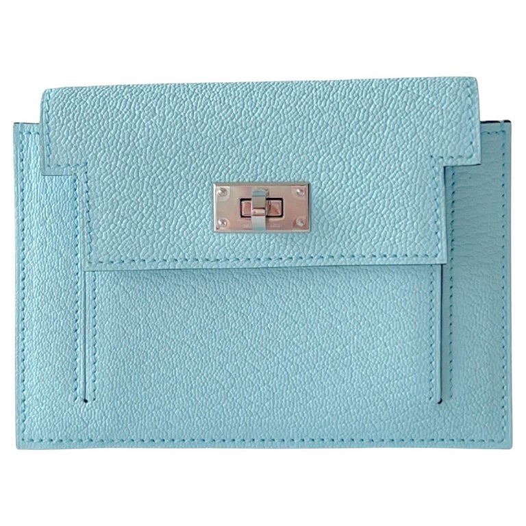 Hermes Epsom Kelly Pocket Compact Wallet Vert Bosphore