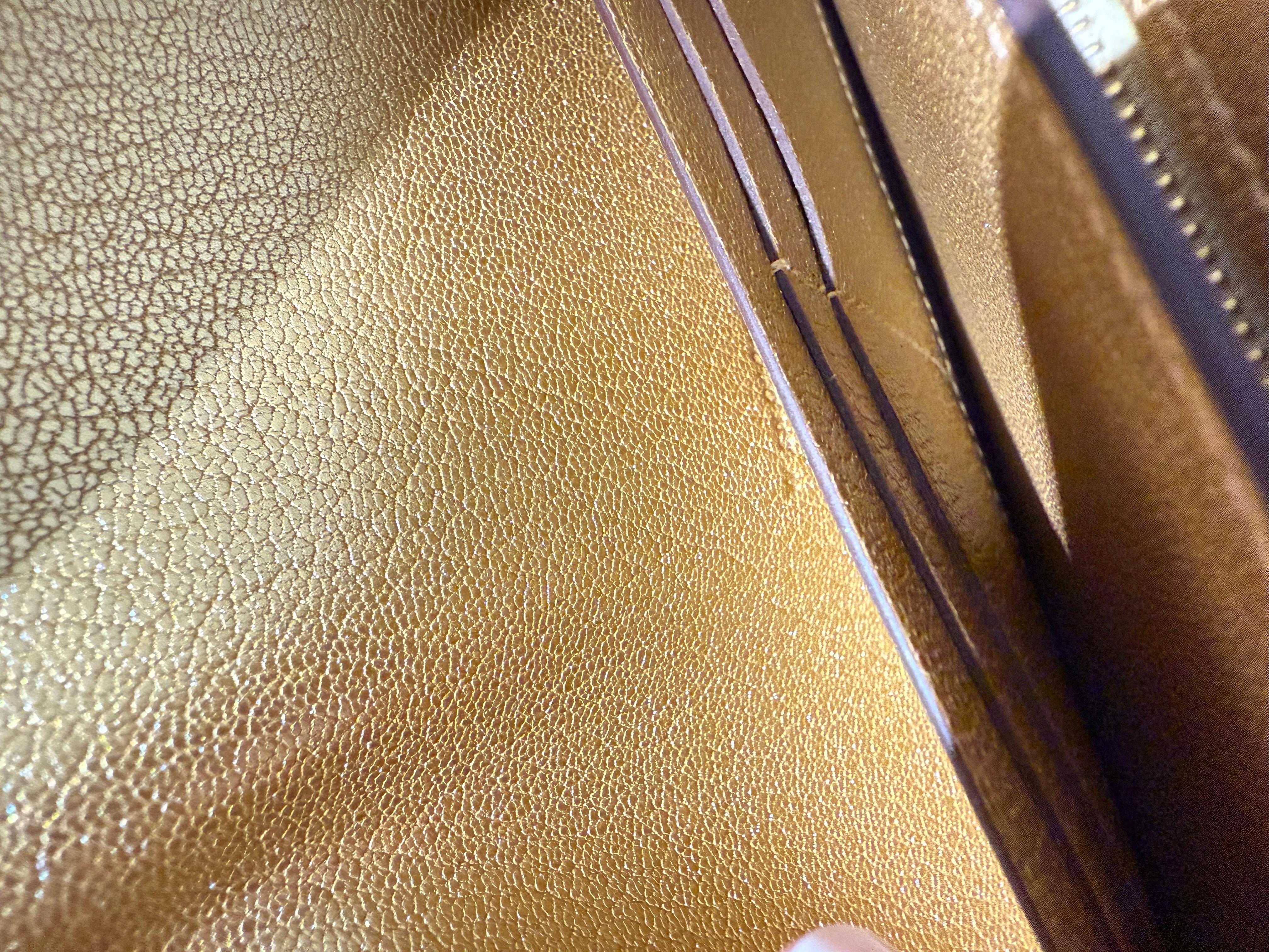  Hermes Kelly Pocket Gold Portefeuille long avec bandoulière Unisexe 