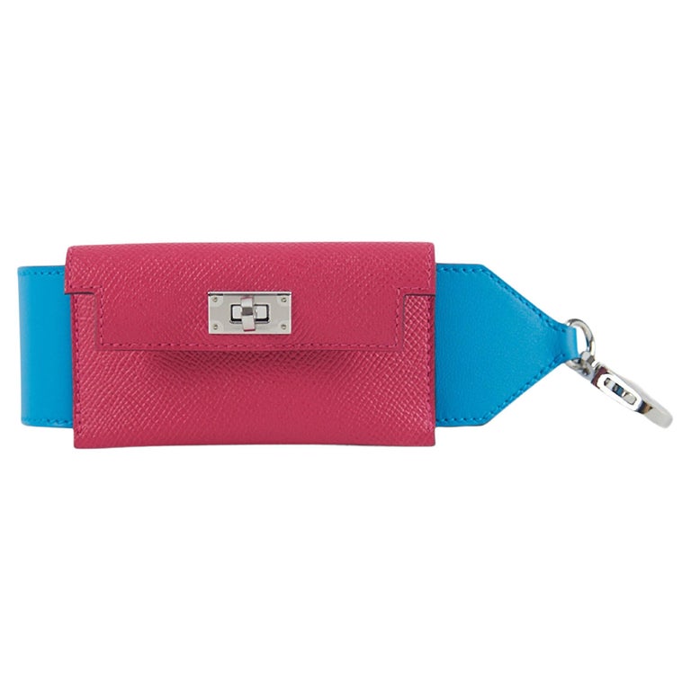 HERMÈS KELLY POCKET STRAP 105CM BLUE FRIDA and ROSE MEXICO Epsom and Swift  Gold For Sale at 1stDibs