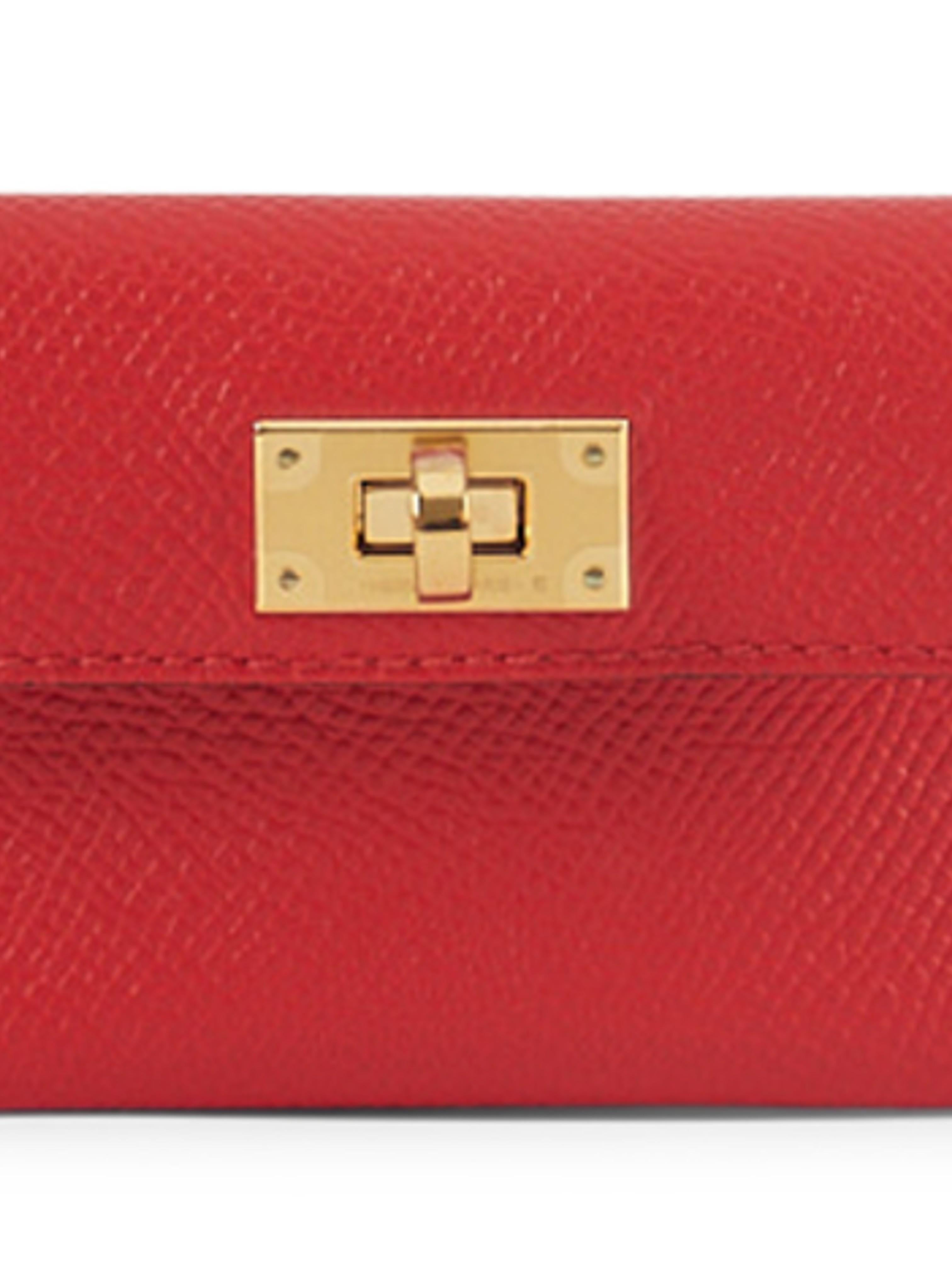 HERMÈS KELLY POCKET STRAP 105CM ROUGE CASAQUE & TOMATE Epsom & Swift GHW In Excellent Condition For Sale In London, GB