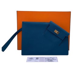 Hermes Kelly Pocket To Go Pouch Vert Bosphore Gold Hardware Clutch Stamp Y 2020