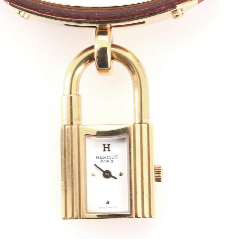 Hermes Kelly Quartz Watch Leather with Gold Hardware 20 In Good Condition In New York, NY