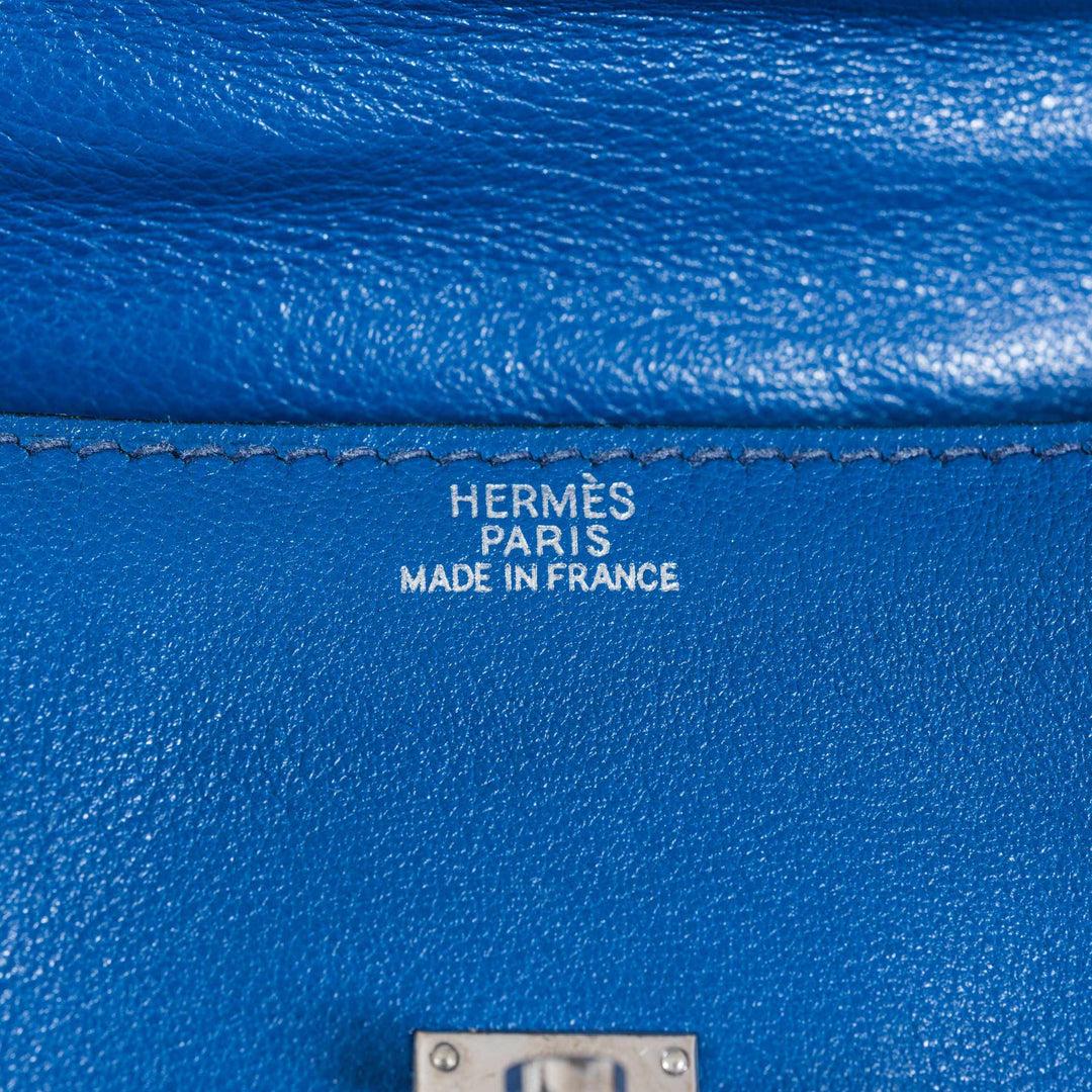 Women's Hermès Kelly Quelle Idole Doll Bag Blue Gulliver Leather Palladium Hardware