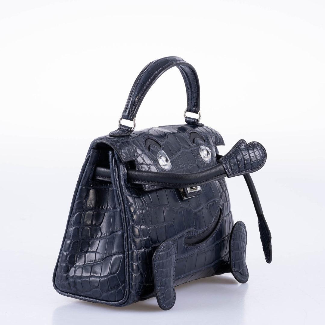 Bolso Hermès Kelly Quelle Idole Muñeca Aligátor Azul Nuit Mate y Swift Negro en Nuevo estado para la venta en NYC Tri-State/Miami, NY