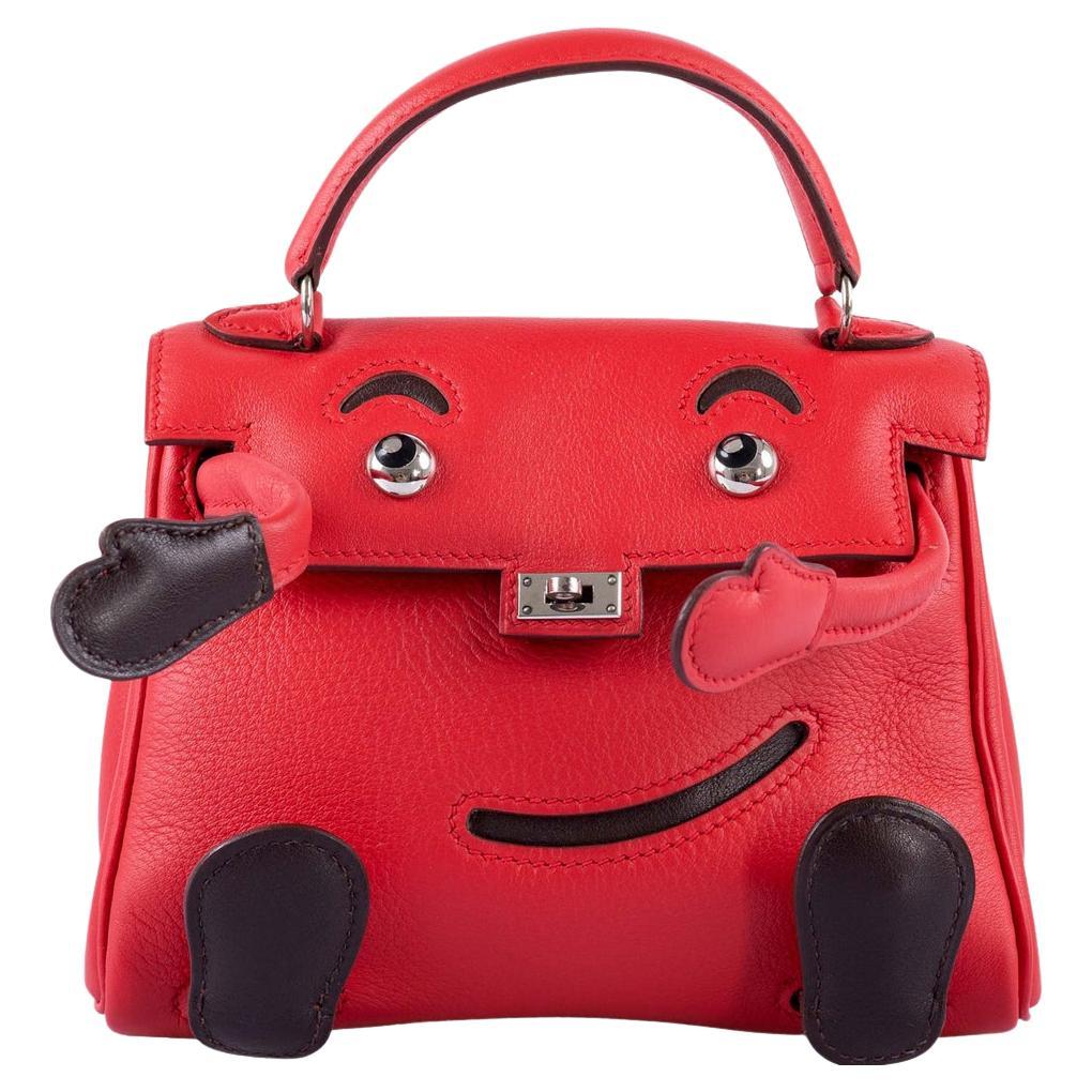 Hermès Kelly Quelle Idole Doll Bag Rouge Gulliver Leather Palladium  Hardware For Sale at 1stDibs