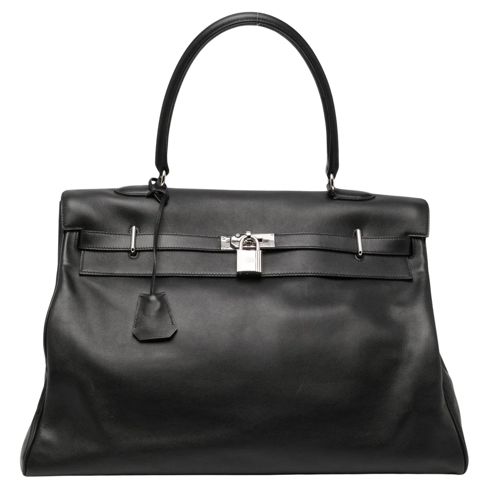 Hermès Kelly Relax 50 Black Swift PHW
