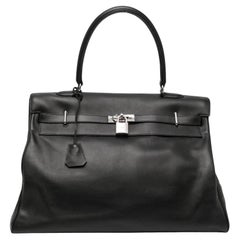 Hermès Kelly Relax 50 Black Swift PHW