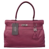 Travel with HERMES Kelly Relax 50 Pink Lilac Sikkim Calfskin Leather