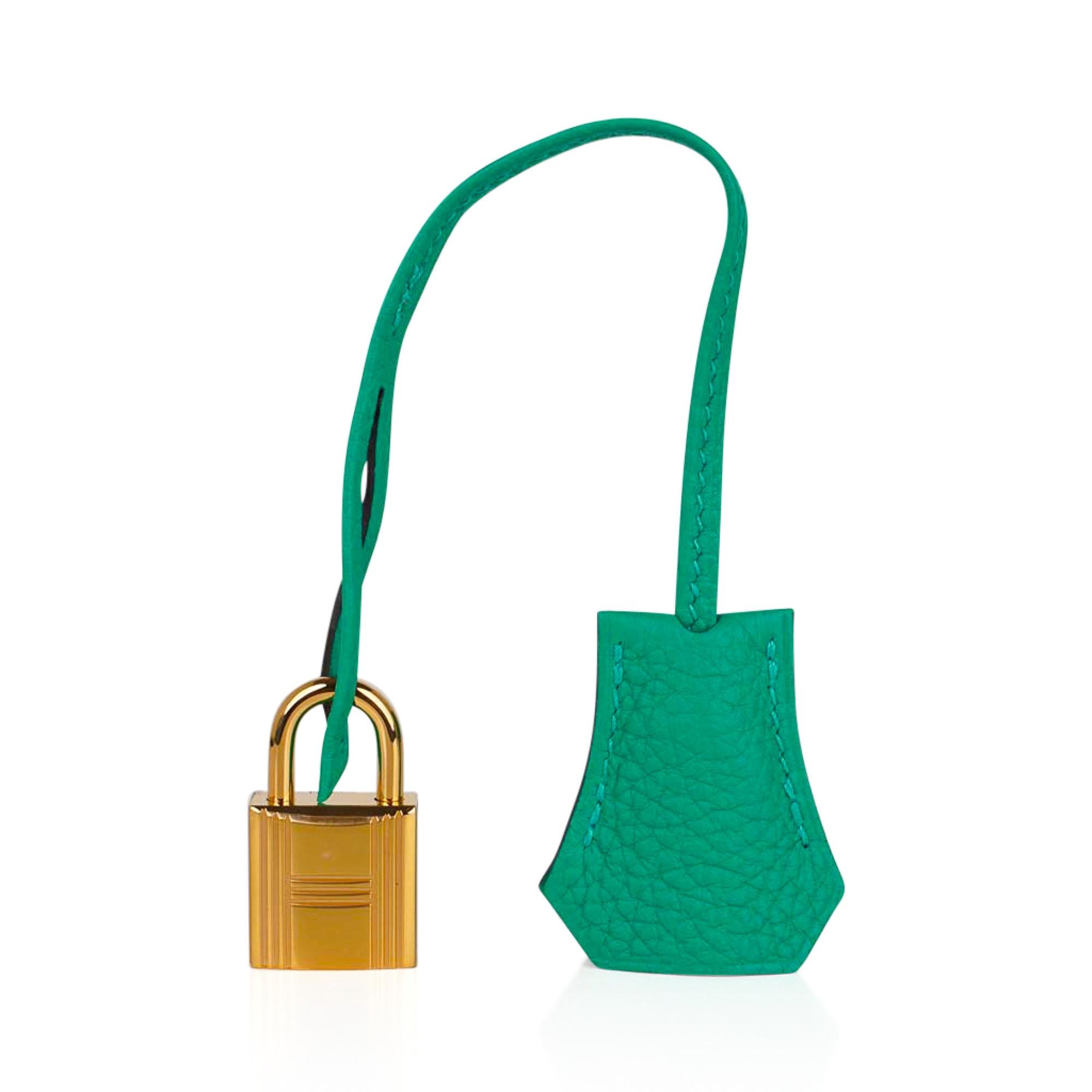 Hermes Kelly Retourne 25 Bag Menthe Togo Gold Hardware New w/Box In New Condition In Miami, FL
