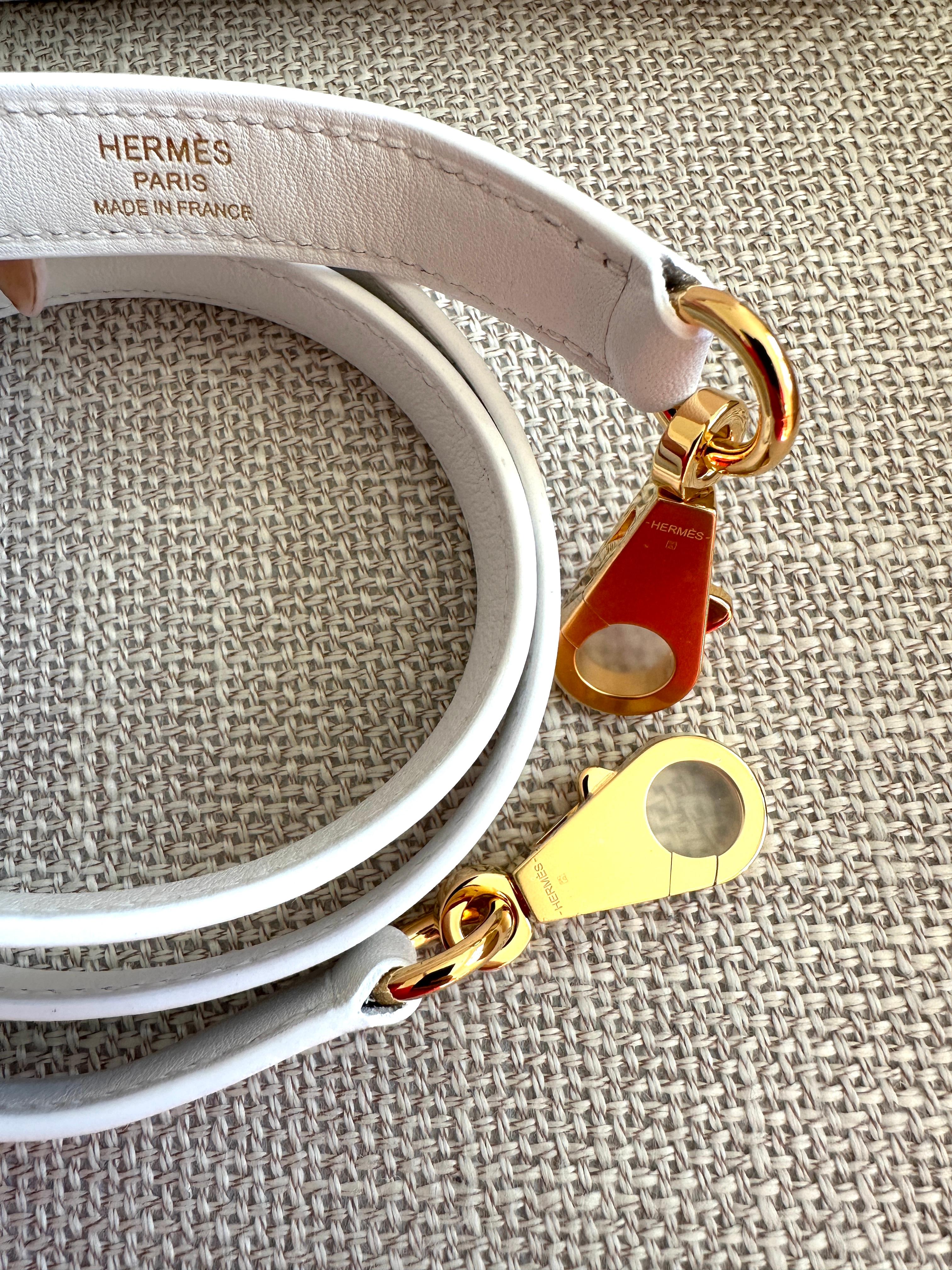 Hermes Kelly Retourne 25 New White Swift Gold Hardware 7