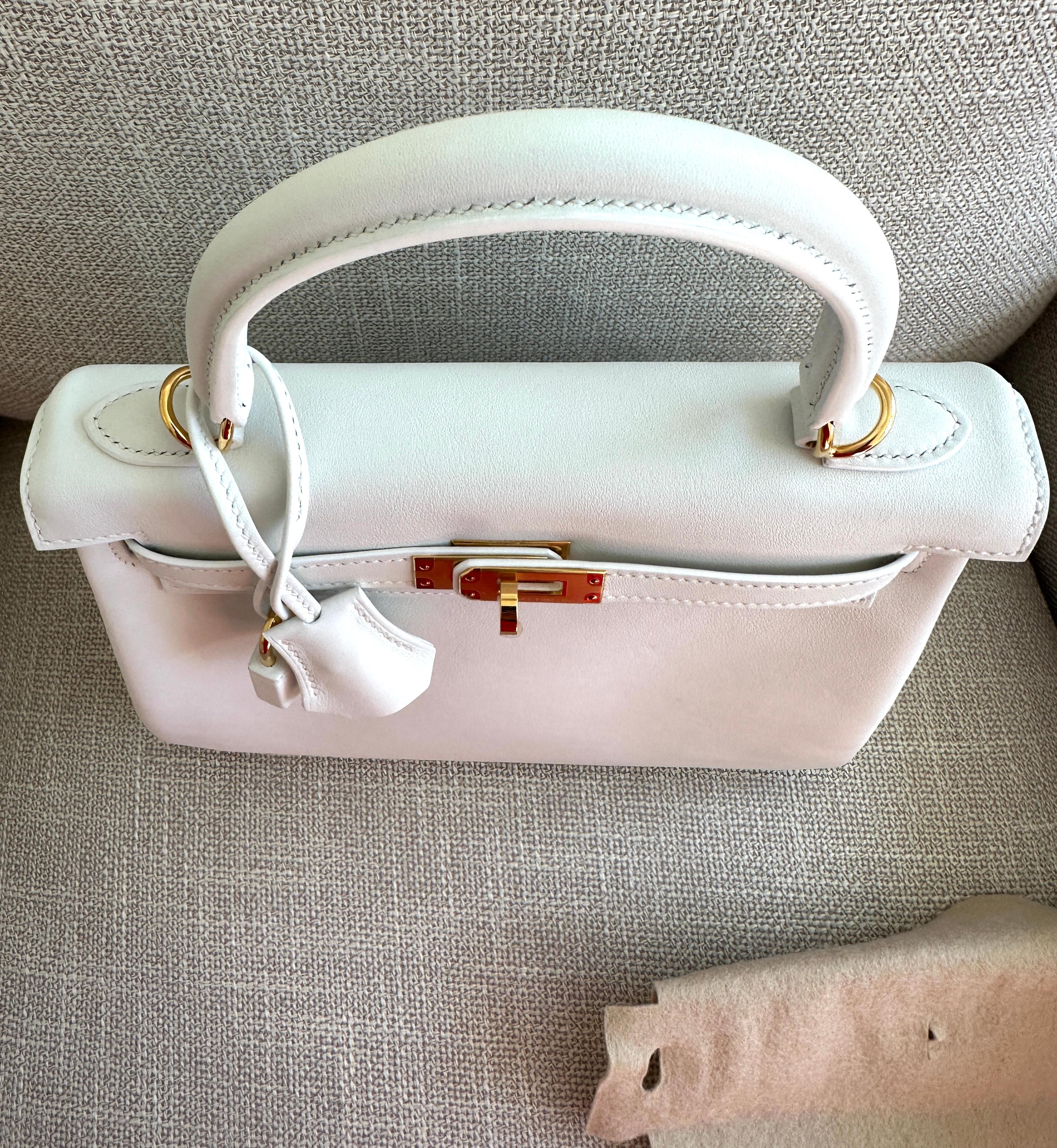 Hermes Kelly Retourne 25 New White Swift Gold Hardware 8