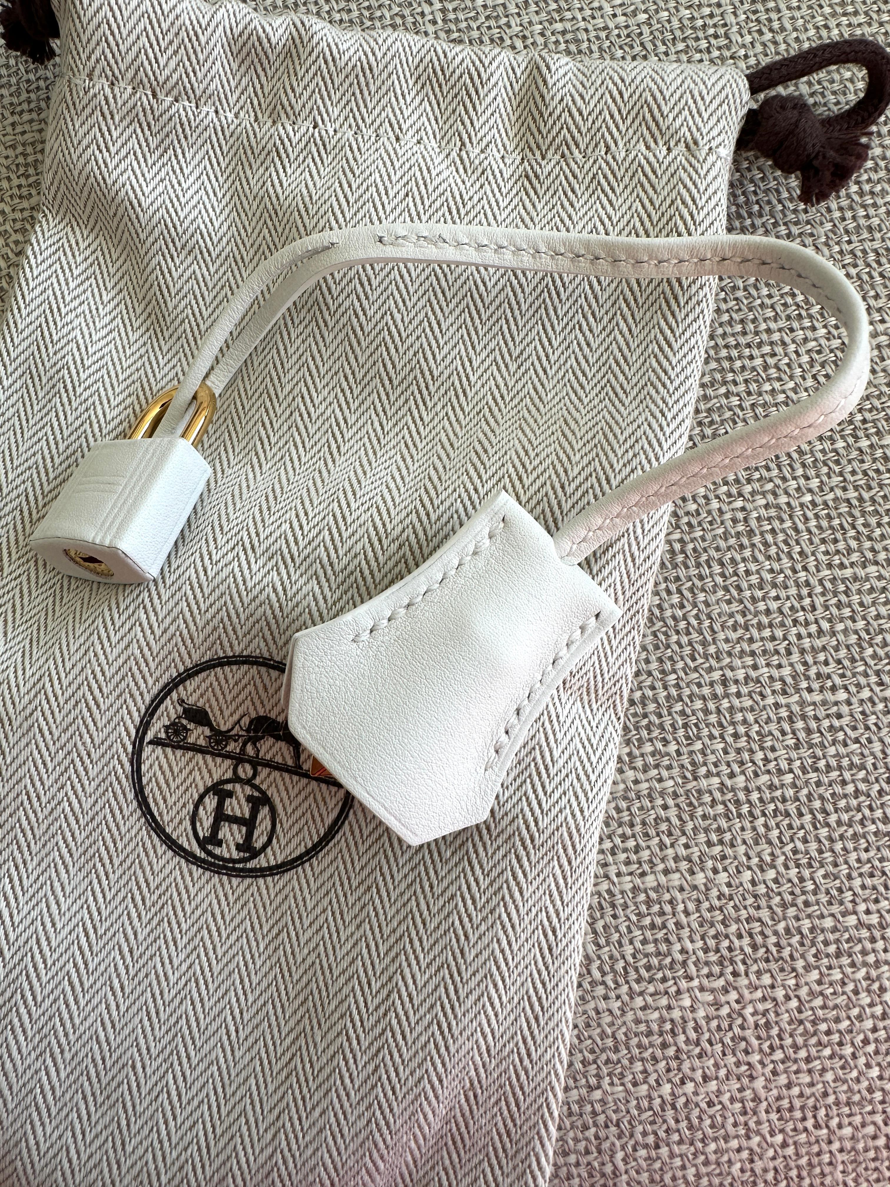 Hermes Kelly Retourne 25 New White Swift Gold Hardware 2