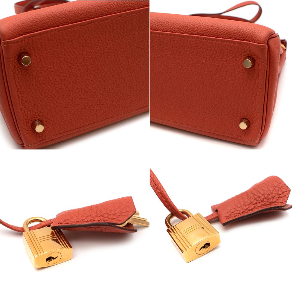 Hermès Kelly Retourné 28 in Rosy Togo Leather GHW In Excellent Condition For Sale In London, GB