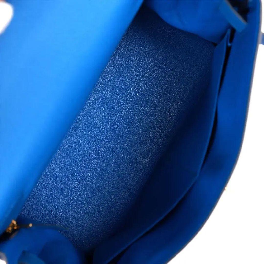 Hermes Kelly Retourne 28 Togo Bleu France Gold Hardware 2