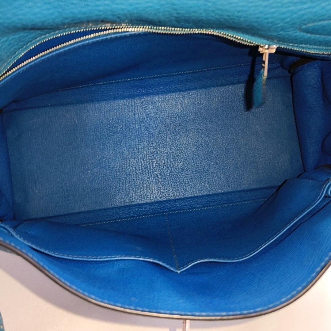 Hermes Kelly Retourne 32 Clemence Leather B3 Bleu Zanzibar Palladium Hardware 20 en vente 7