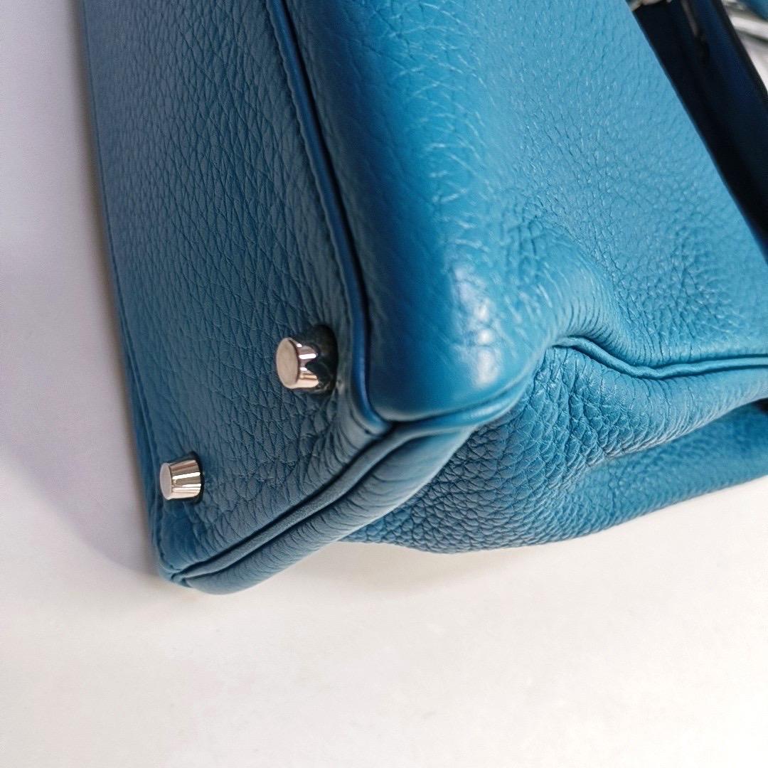 Hermes Kelly Retourne 32 Clemence Leather B3 Bleu Zanzibar Palladium Hardware 20 en vente 9