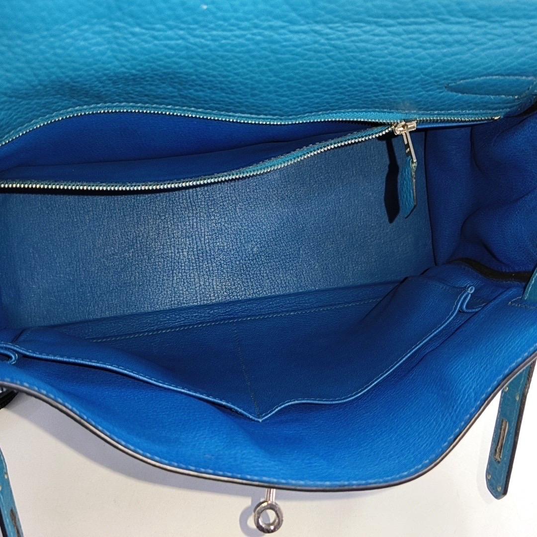 Hermes Kelly Retourne 32 Clemence Leather B3 Bleu Zanzibar Palladium Hardware 20 en vente 3