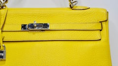 Hermès Kelly Retourne 34 Citron Togo Leather