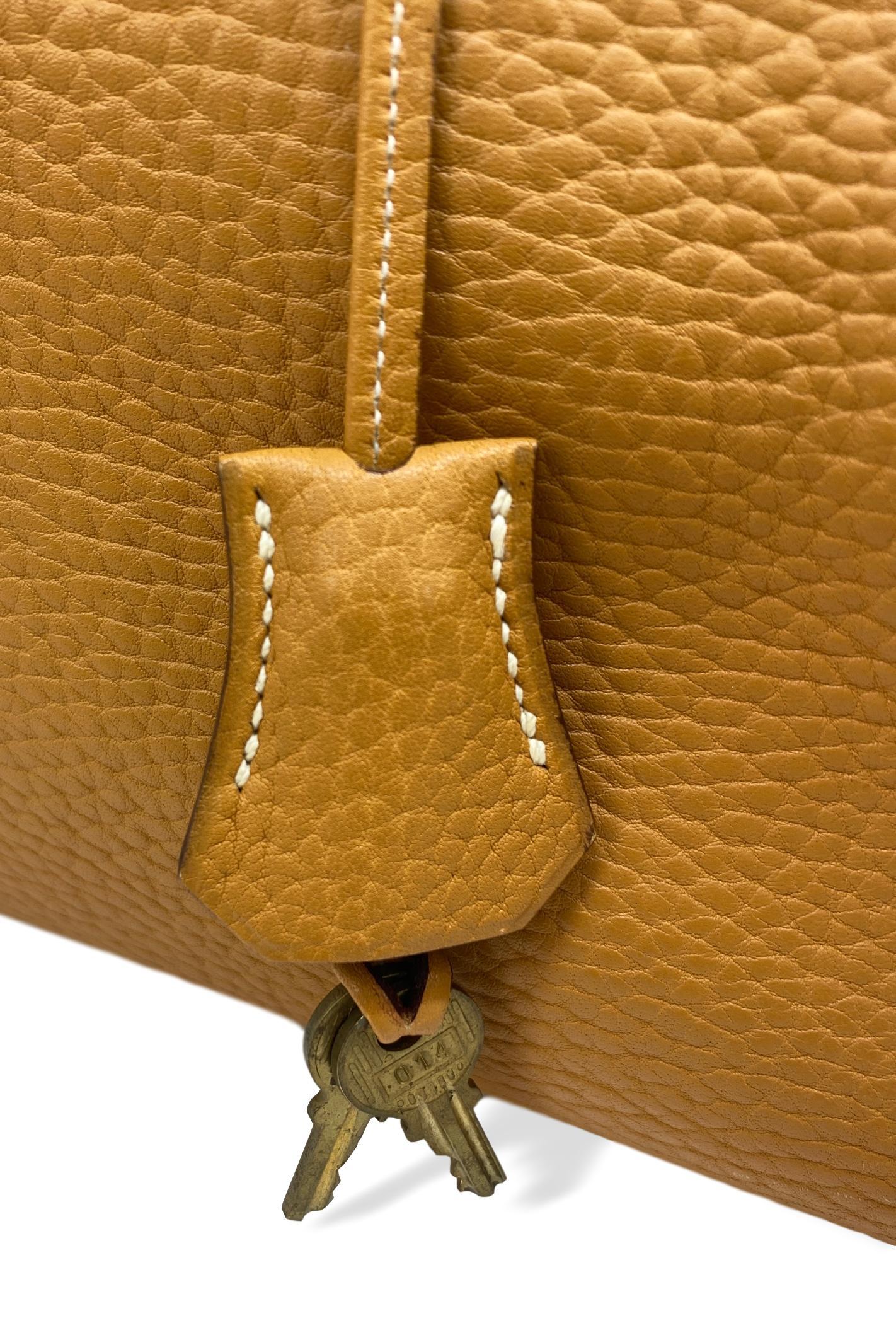 Hermès Kelly Retourne Handbag Gold Fjord Leather with Gold Hardware 40, 1985.  5